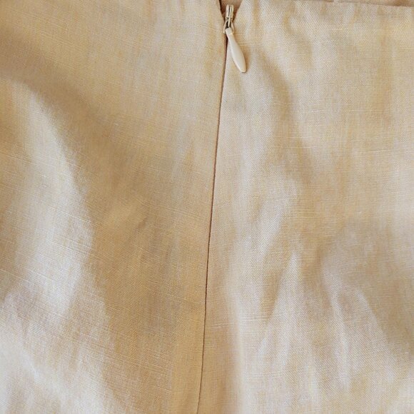Vintage Tommy Bahama Women’s Size 12 Italian Yellow/Melon Cropped Linen Pants - Picture 2 of 4